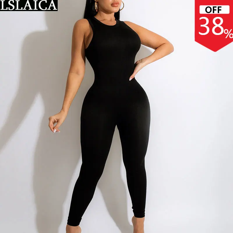 

Bodycon Jumpsuit Women Sexy Streetwear Sleeveless Long Pants Womens One Piece Outfit Fashion Casual Overalls Dropshipping Romper