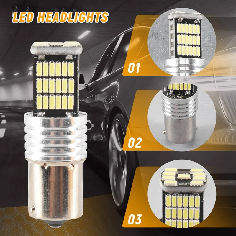 2X 1156LED Canbus 15 SMD BA15S P21W Высокая мощность Белый 6000K Автомобильный стоп-сигнал