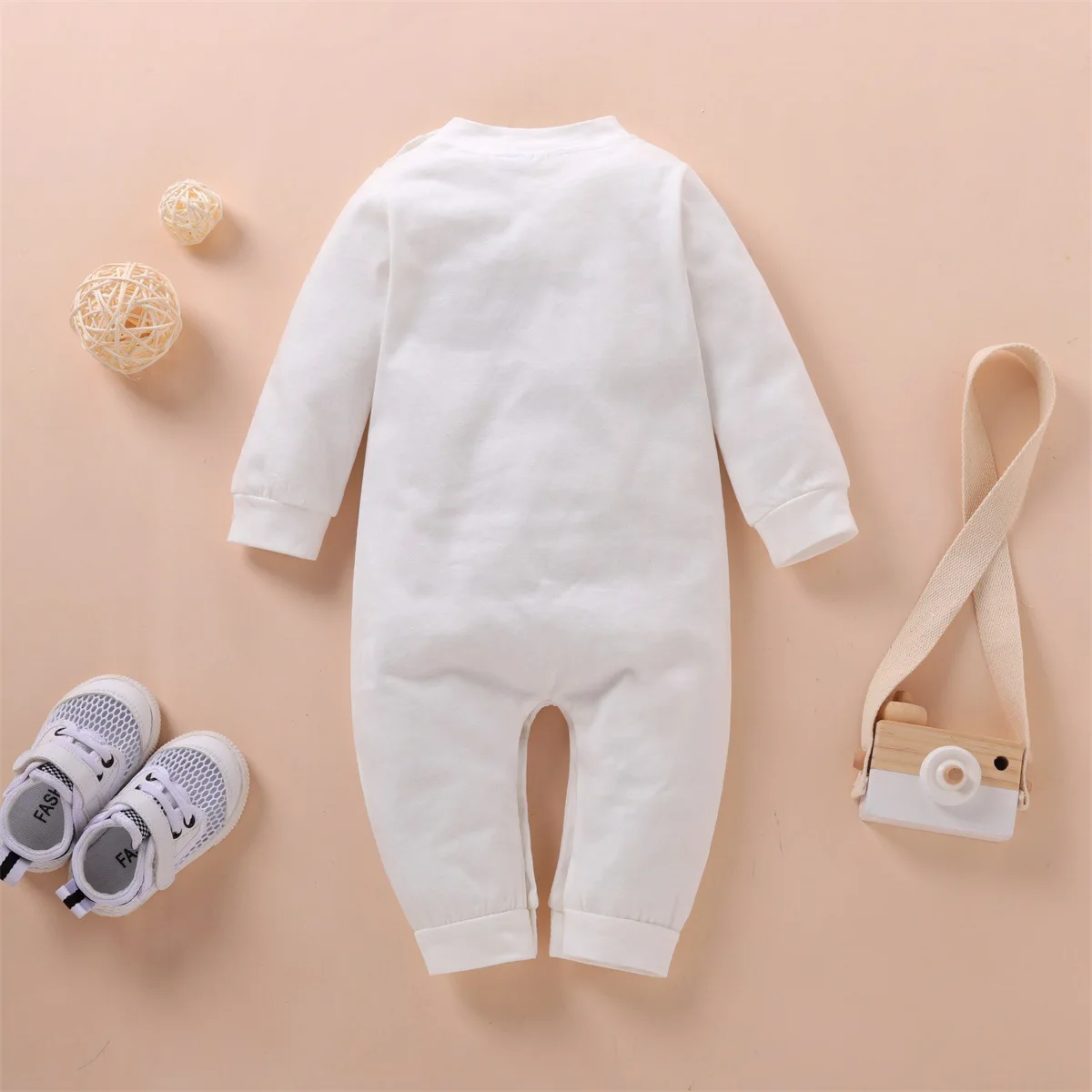 

Newborn Baby Girl Clothes Toddler Boys Jumpsuit Infant Solid Letter Bodysuit Casual Cute Long Sleeve Romper Children's Clothing