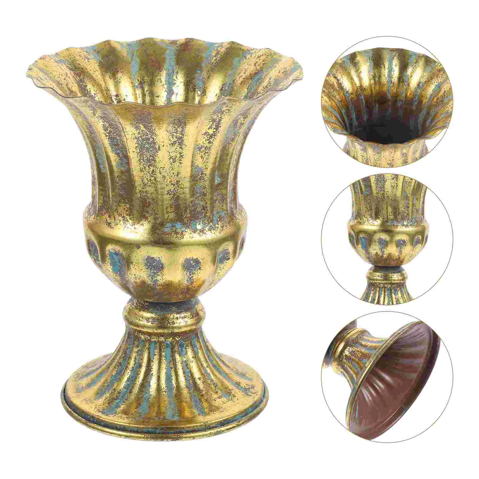 

Dried Flower Storage Pot Arranging Retro Iron Flowerpot Wedding Table Vase