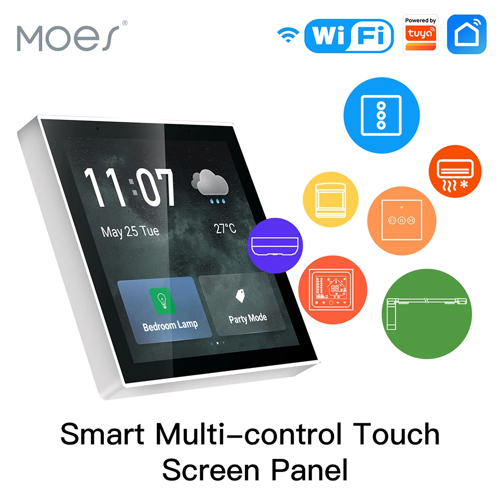

Tuya Smart Home Multi-functional Touch Screen Control Panel 4/6 inches Central Control for Intelligent Scenes Smart Tuya Devices