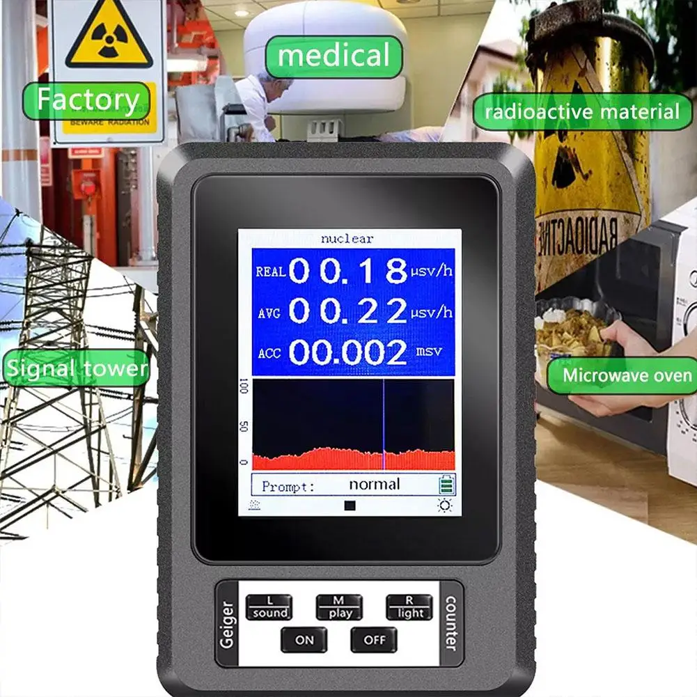 

Nuclear Radiation Detector XR1 BR-9B Color Display X-ray Monitor Counter Screen Dosimeter Detectors Geiger Gamma Beta I0E7