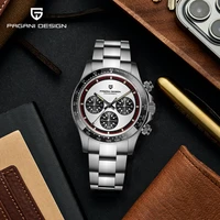 2022 new pagani design 39mm mens sports quartz watches sapphire stainless steel 100m waterproof luxury chronograph reloj hombre