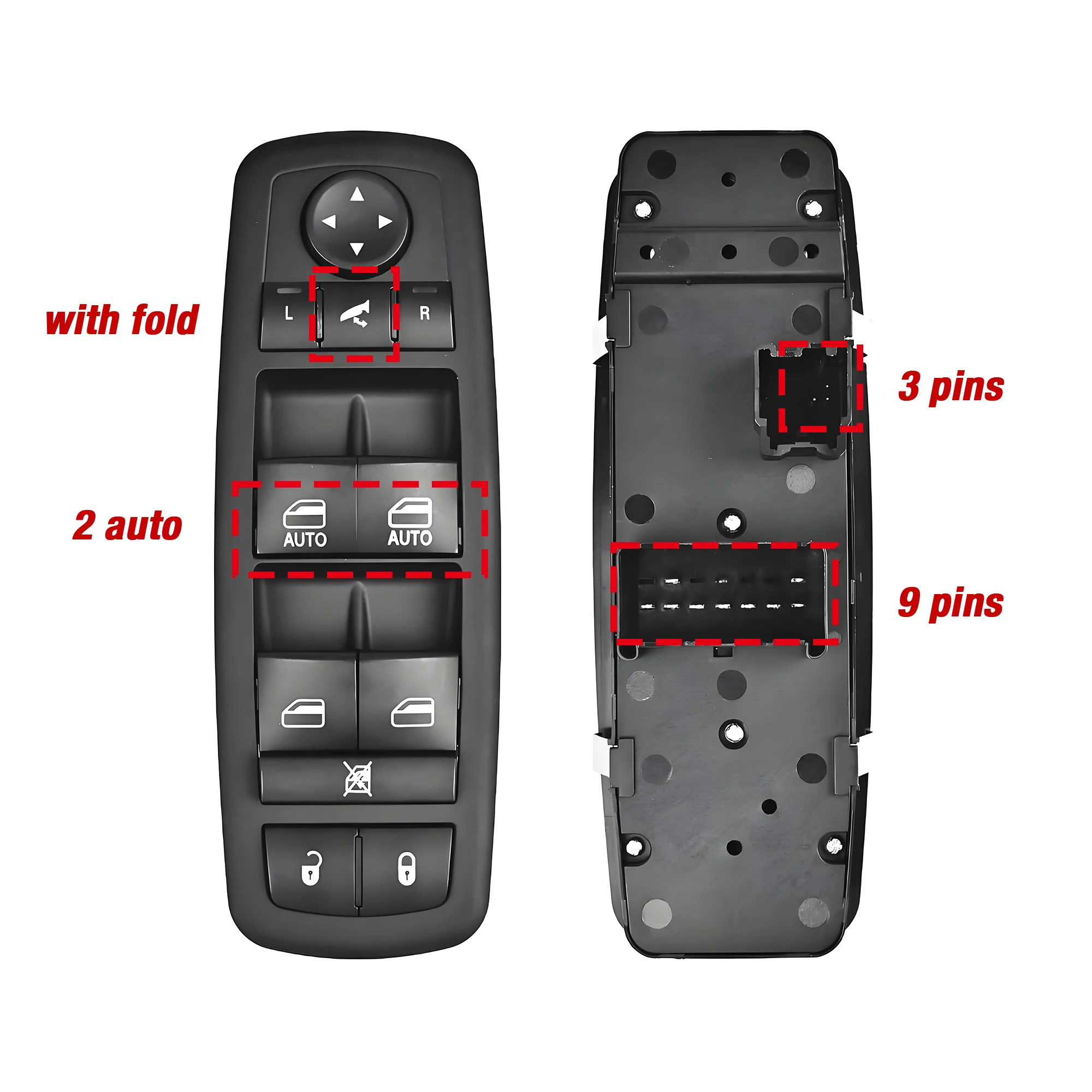 

68298867 Переключатель стеклоподъемника со стороны водителя AA для Dodge Grand Caravan Ram Chrysler Town & Country 2012-2013 2014 2015 2016 2017 гг.