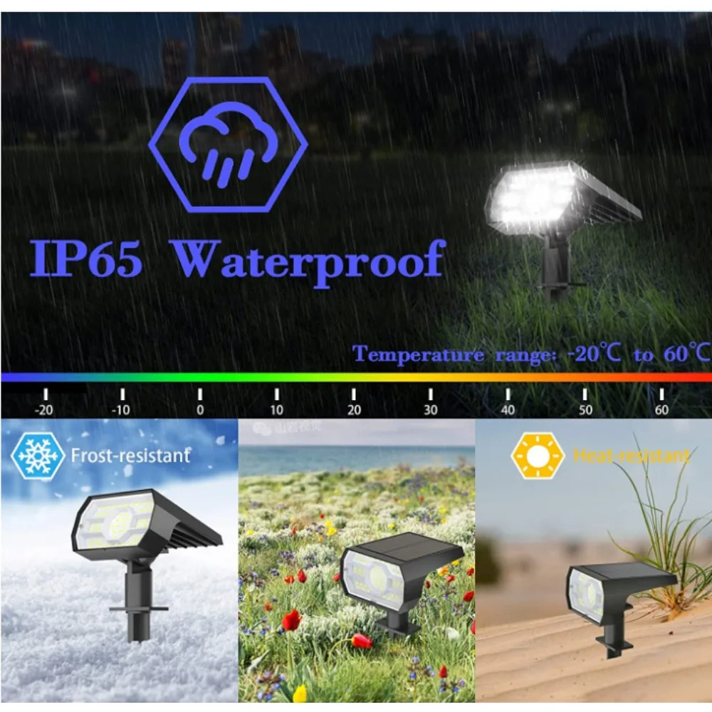 56 светодиодных солнечных ландшафтных фонарей уличный IP65 водонепроницаемый