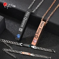sifisrri engrave name square bar zircon necklace bracelet for women jewelry stainless steel personalized valentines day gift