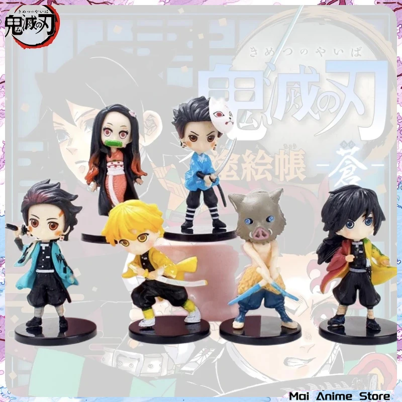 

Demon Slayer Tanjiro Anime Figure Kimetsu No Yaiba Nezuko Zenitsu Giyuu Inosuke Kawaii Figures Figurine Toy Children's Day Gifts