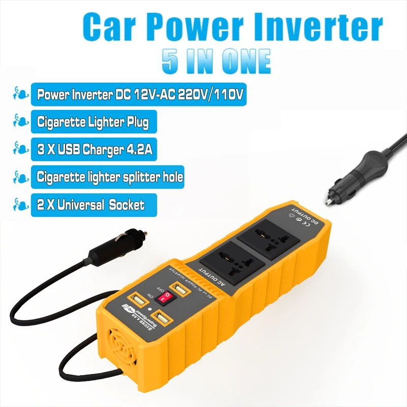 

400W Car Power Inverter 12V 220V Sine Wave Convertor Transformer 12 V To 220 V Inversor LED Display USB Port