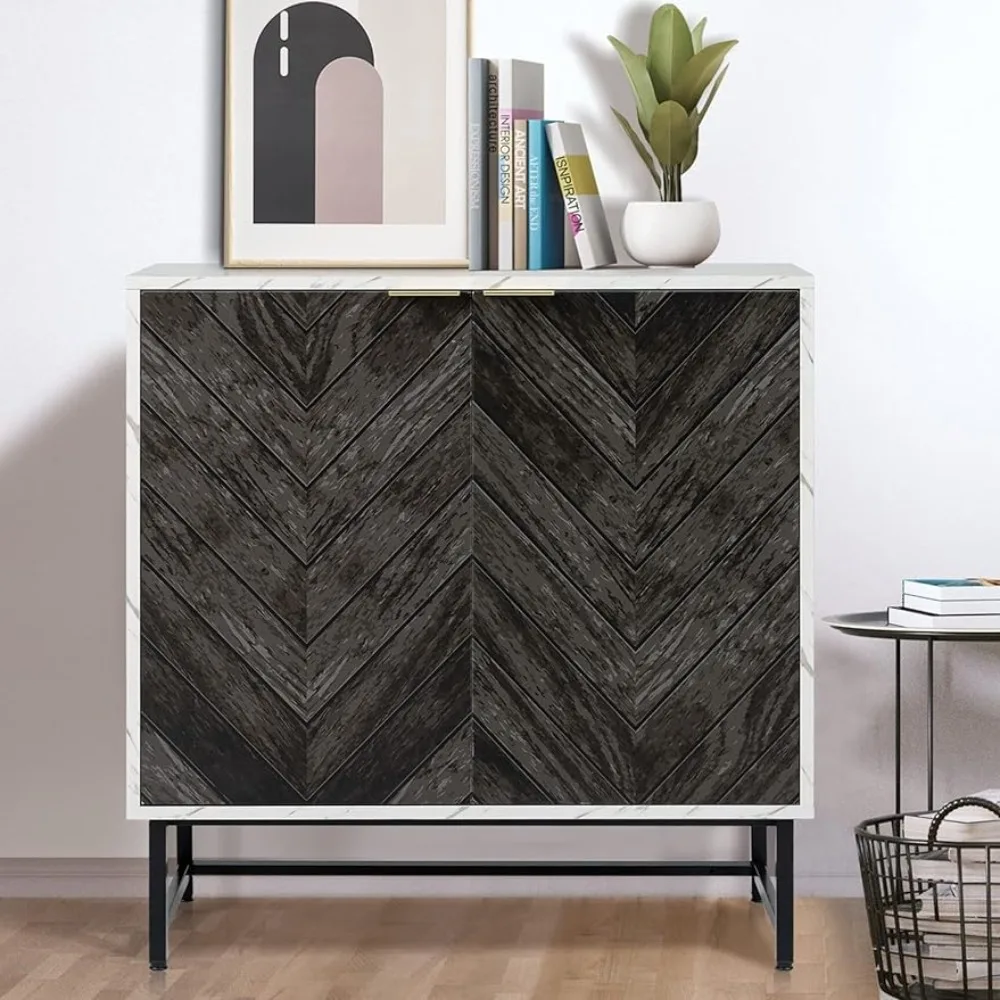 

REHOOPEX Storage Buffet Cabinet, Free Standing Cabinet, Wooden Gray Storage Cabinets for Bedroom, Kitchen, Office and Hallway
