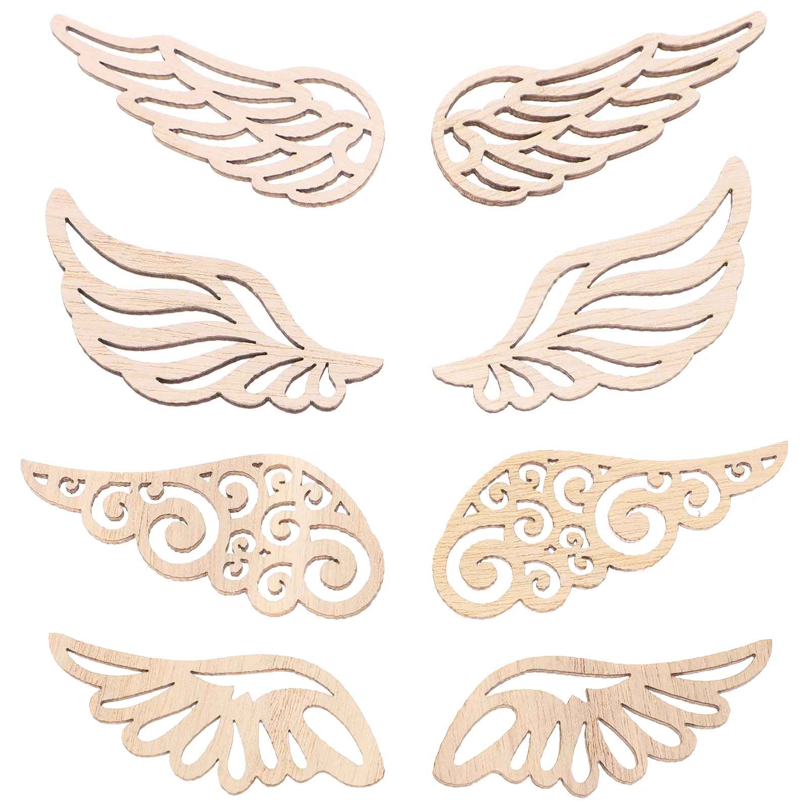 

Wood Wings Wooden Cutouts Unfinished Angels Wing Diy Embellishments Slices Chip Angel Ornament Shapes Cutout Craft Coloring