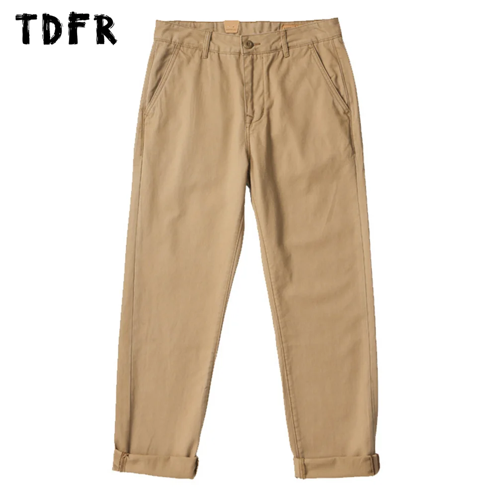 

Solid Color Cargo Pants Mens Casual Streetwear Simple Straight Pants Safari Style Loose Trousers Men