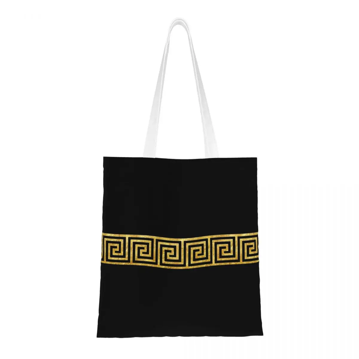 Золотые модные сумки-тоуты унисекс с греческими ключами вместительная