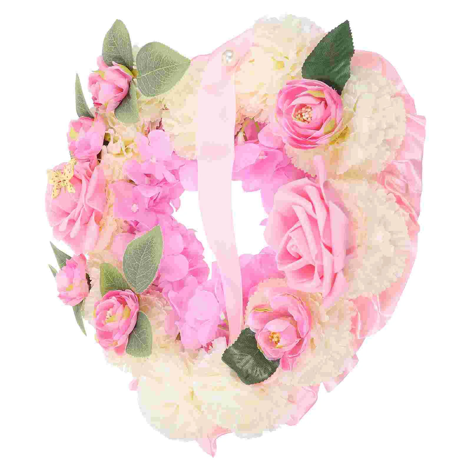 Памятный венок в форме сердца цветочные украшения венки для входной двери