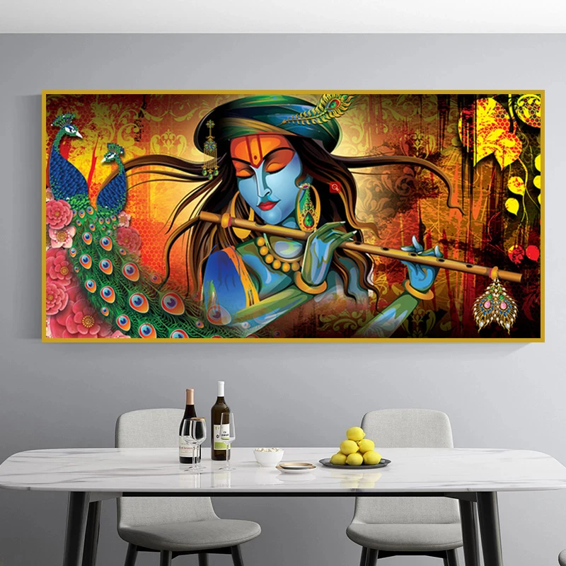 Нордический абстрактный Женщина-бог Индии настенная живопись плакат современный портрет печать на холсте Кришна Картины домашнего декора.