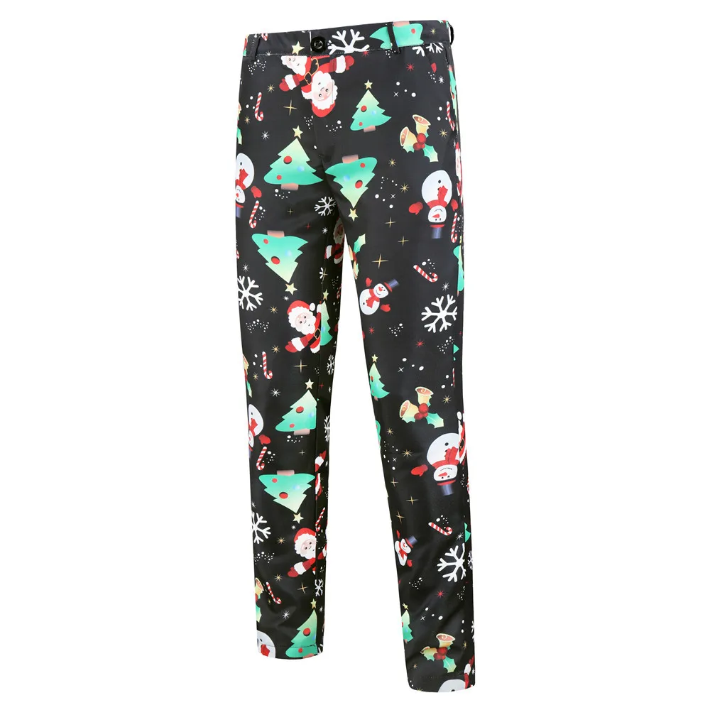 

Parklees/зеленые рождественские штаны для мужчин с принтом; Новинка 2022 года; Стильный прямой костюм; Брюки для рождественской вечеринки; Брюки д...