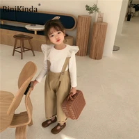 rinikinda fall cotton baby girl boy overalls solid button fly jumpsuit children casual loose rompers kids overalls outfits