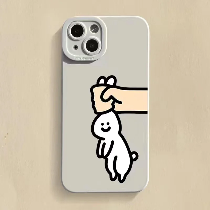

Cartoon Rabbit Silicone Phone Case For iPhone 14 Pro Max 13 12 11 XR XS X 7 8 Plus SE2020 Mini Shockproof Soft Shockproof Cover