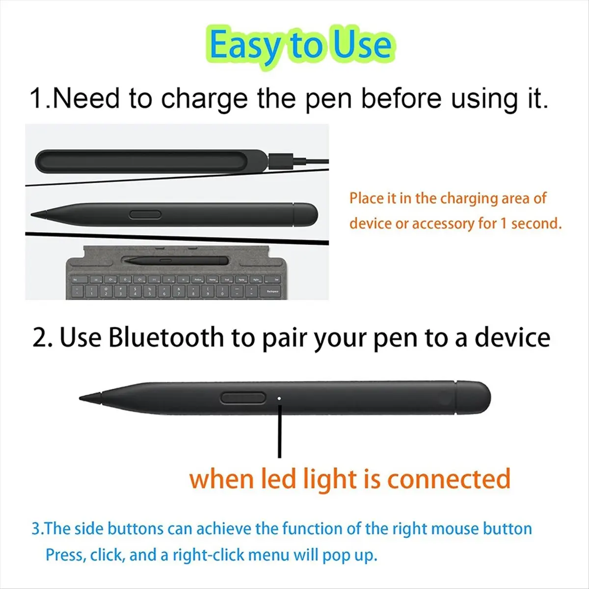Фото Clinch Slim Pen 2, совместимый с Microsoft Surface Pro 8 Pro 9 Pro X Pro 10, стилус, точность пин-точки и письмо в реальном времени №3