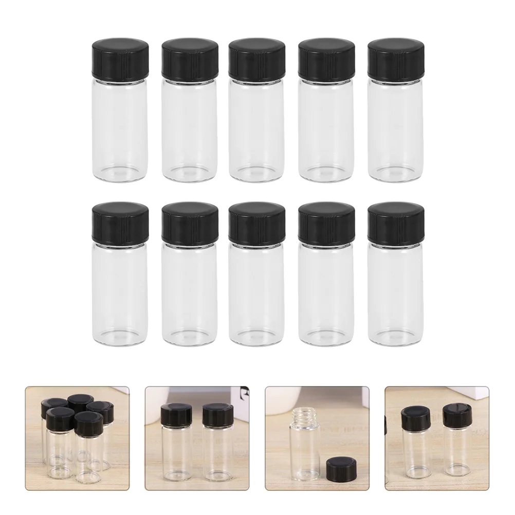 

100pcs Clear Vials with Caps Durable Premium Sample Bottles Glass Bottles for Experiment Cosmetic
