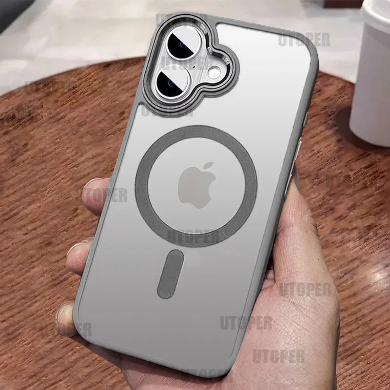 Высококачественный акриловый чехол для телефона с металлической рамкой IPhone 16 15 14