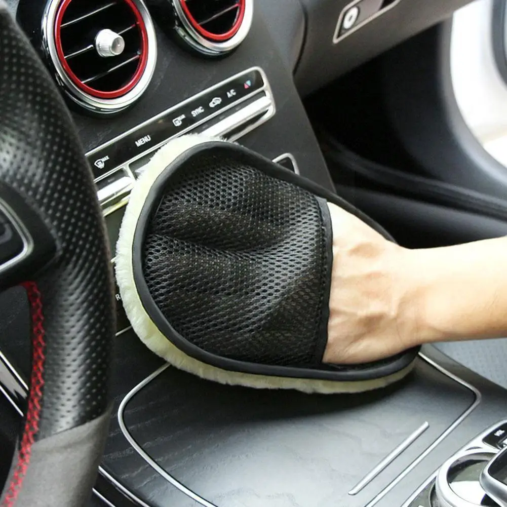 

Microfiber Wool Soft Automotive Car Washing Cleaning Cleaning Glove Cleaning Wash Car Brush 17x25cm Washer Care Motorcycle Y5N0