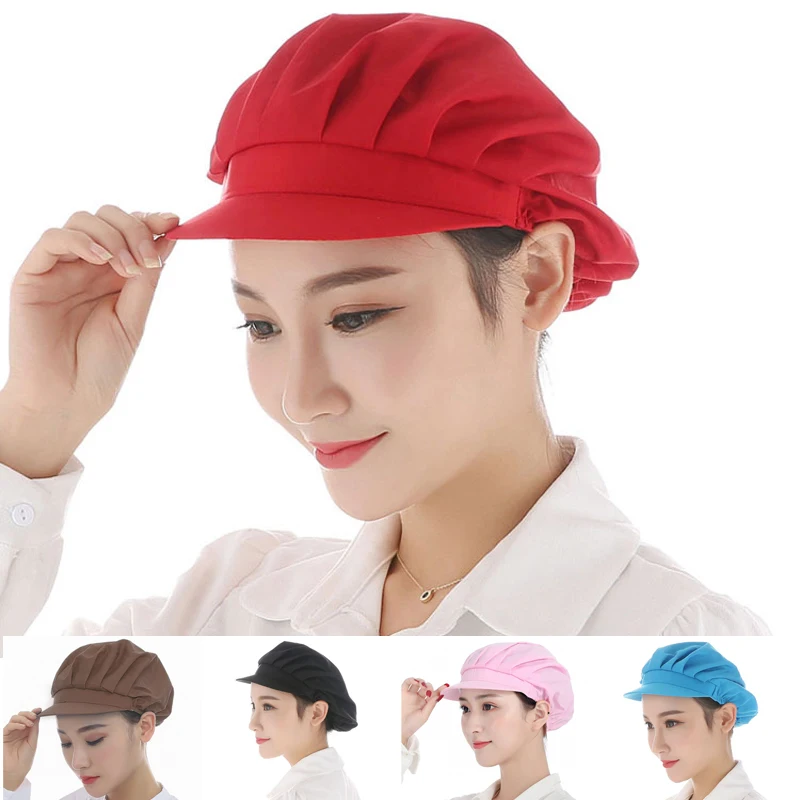 

Elastic Mesh Visors Caps Chef Hat Kitchen Restaurants Hotel Work Uniform Dustproof Cooking Cap Breathable Waiter Workshop Caps