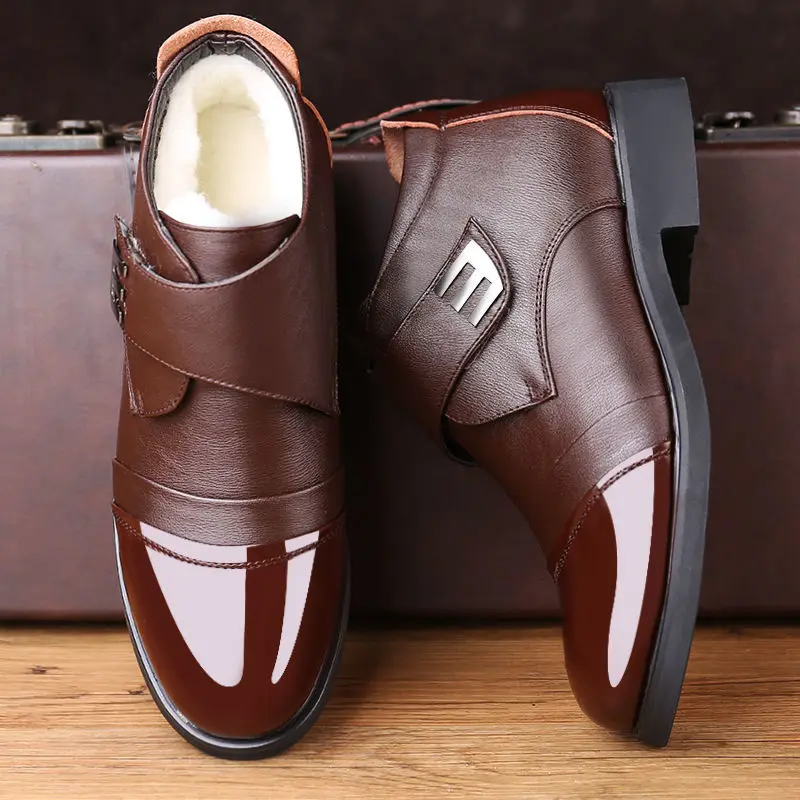 

Ankle Boots Men Dress Shoes Snow Boots Men Office Shoes Formal Dresses Black Winter Shoes Men Boots Genuine Leather Buty Meskie