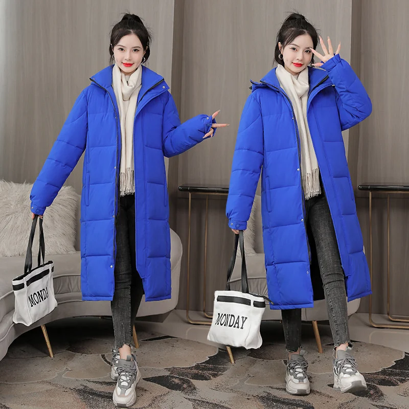 New Long Autumn Winter Jacket Women Thicken Warm Hooded Parkas Coat Oversized Loose Puffer Outerwear Fashion 2022 Parkas