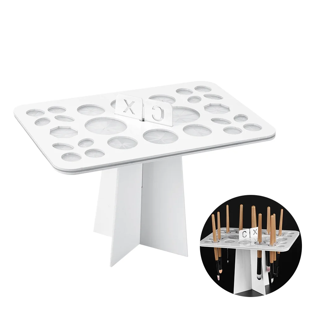 

Makeup Brush Drying Rack 26 Holes Collapsible Makeup Brush Holder Makeup Brush Dryer Stand ( White )