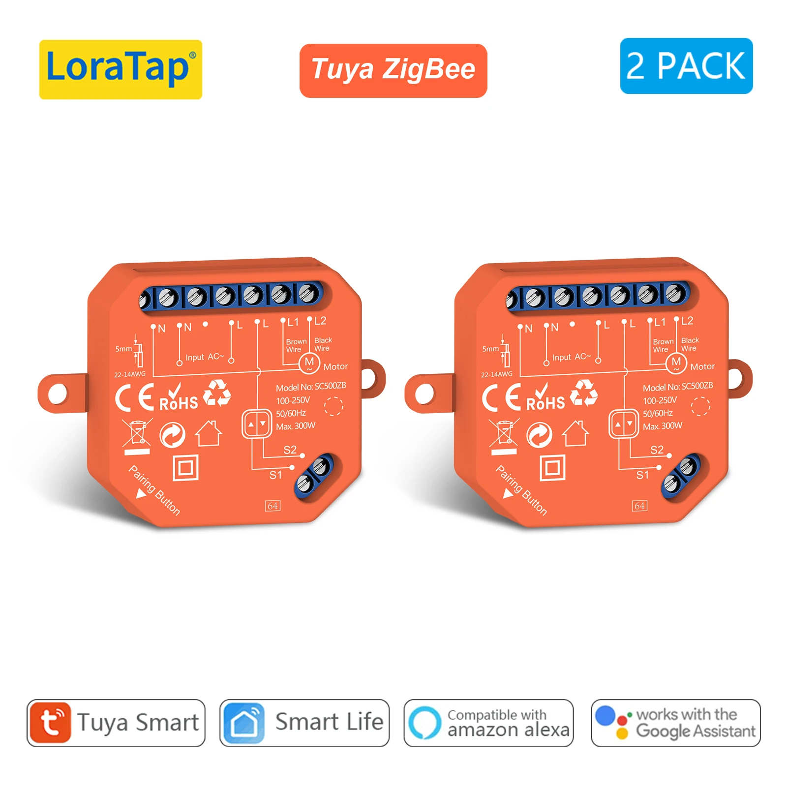

LoraTap Tuya ZigBee модуль реле для рулонных штор