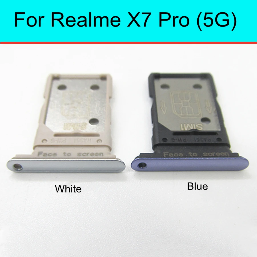 

1pcs Sim Card Tray Holder For Realme X7 Pro 5G RMX2121 RMX2111 Sim Micro Reader Card Slot Adapters Card Socket Repair Parts