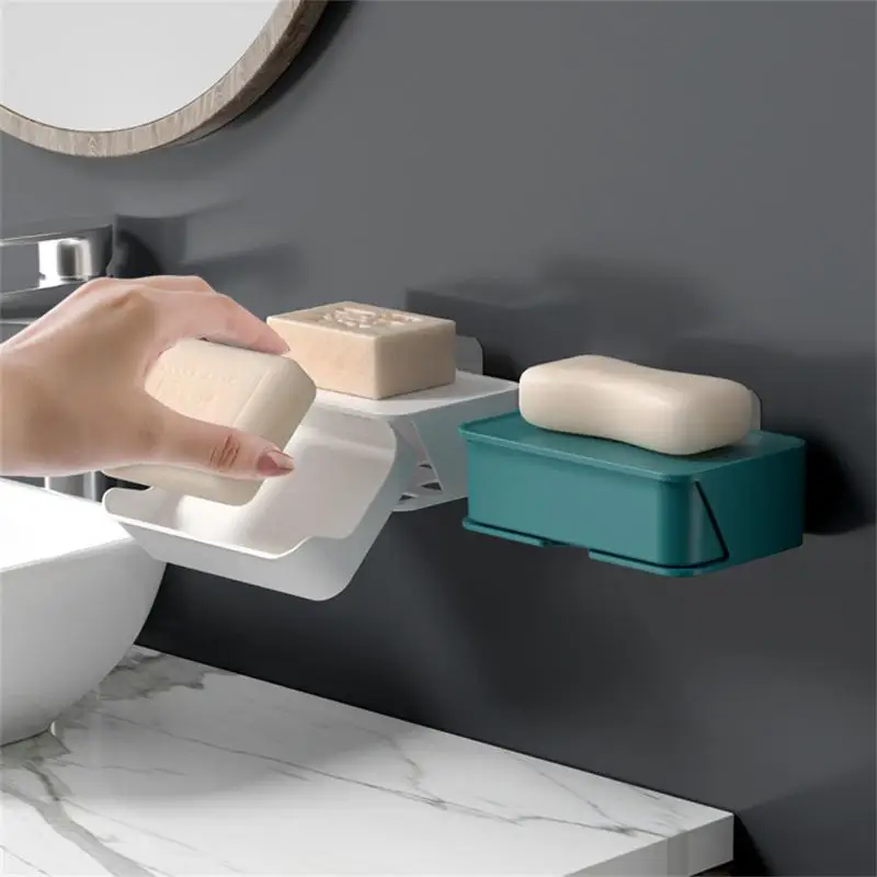 

Creative Sucker Water-free Storage Box Soap Holder Container Bathroom Supplies Creative Soap Dish Soap Box Drain Holder 2023