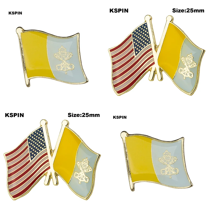 Значок-брошь с изображением флага Ватикана