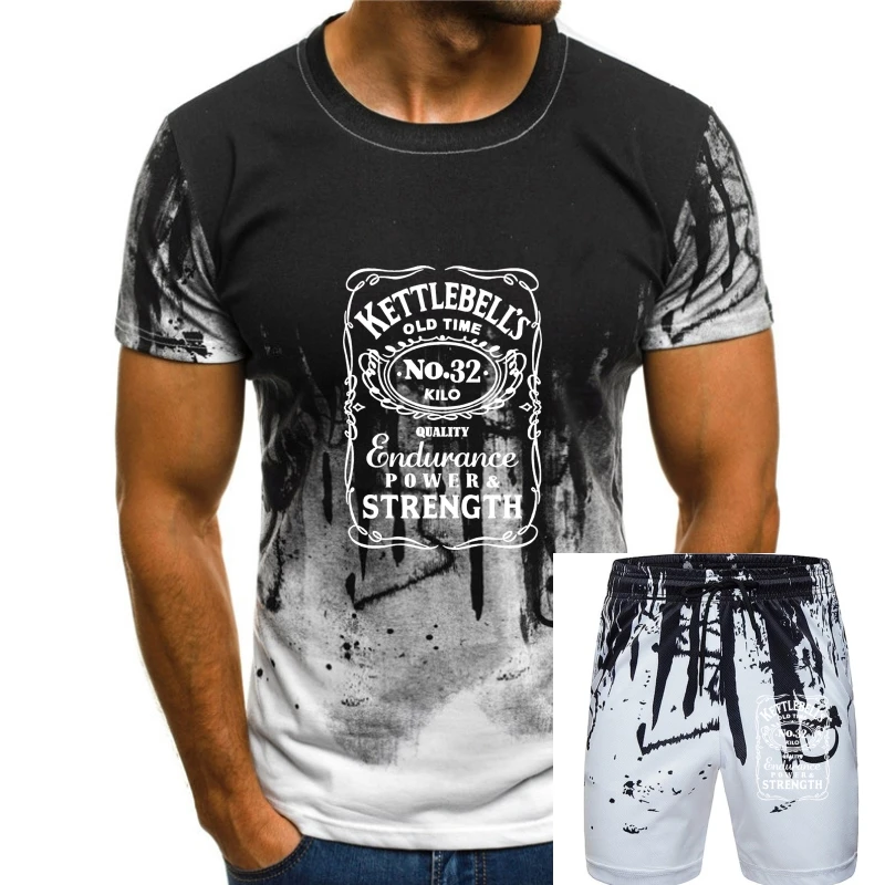 

New 2019 Cotton Kettlebell Vintage T Shirts Distressed Print Gymer Training Workout Fitness Short Sleeve T Shirt 034271