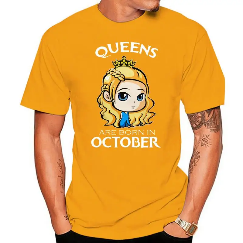 

Fashion summer T shirt Queens Are Born In October Cersei Lannister 2022 Men s Men's white short sleeve t shirt