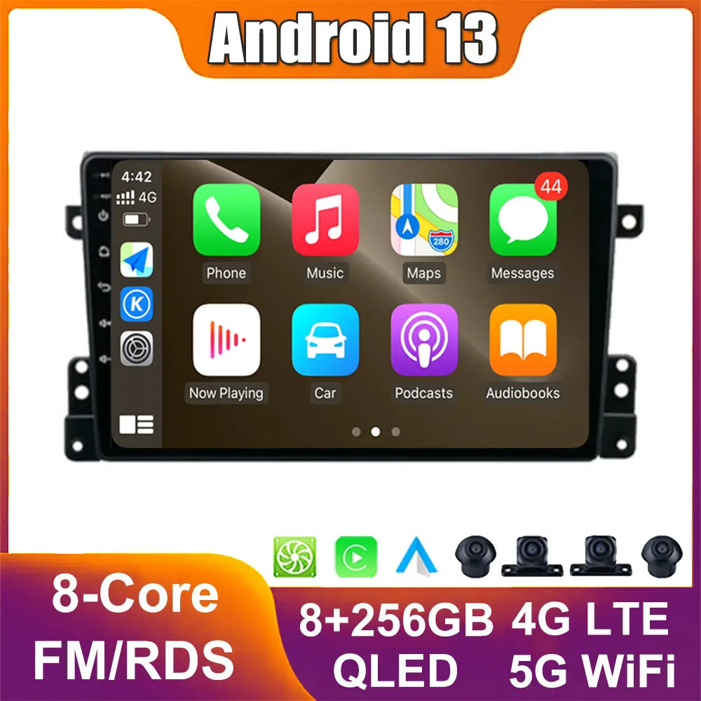 

Android 13 для Suzuki Grand Vitara 3 2006 - 2015 автомобильное радио стерео плеер навигация Видео Мультимедиа GPS беспроводной Carplay NO2din