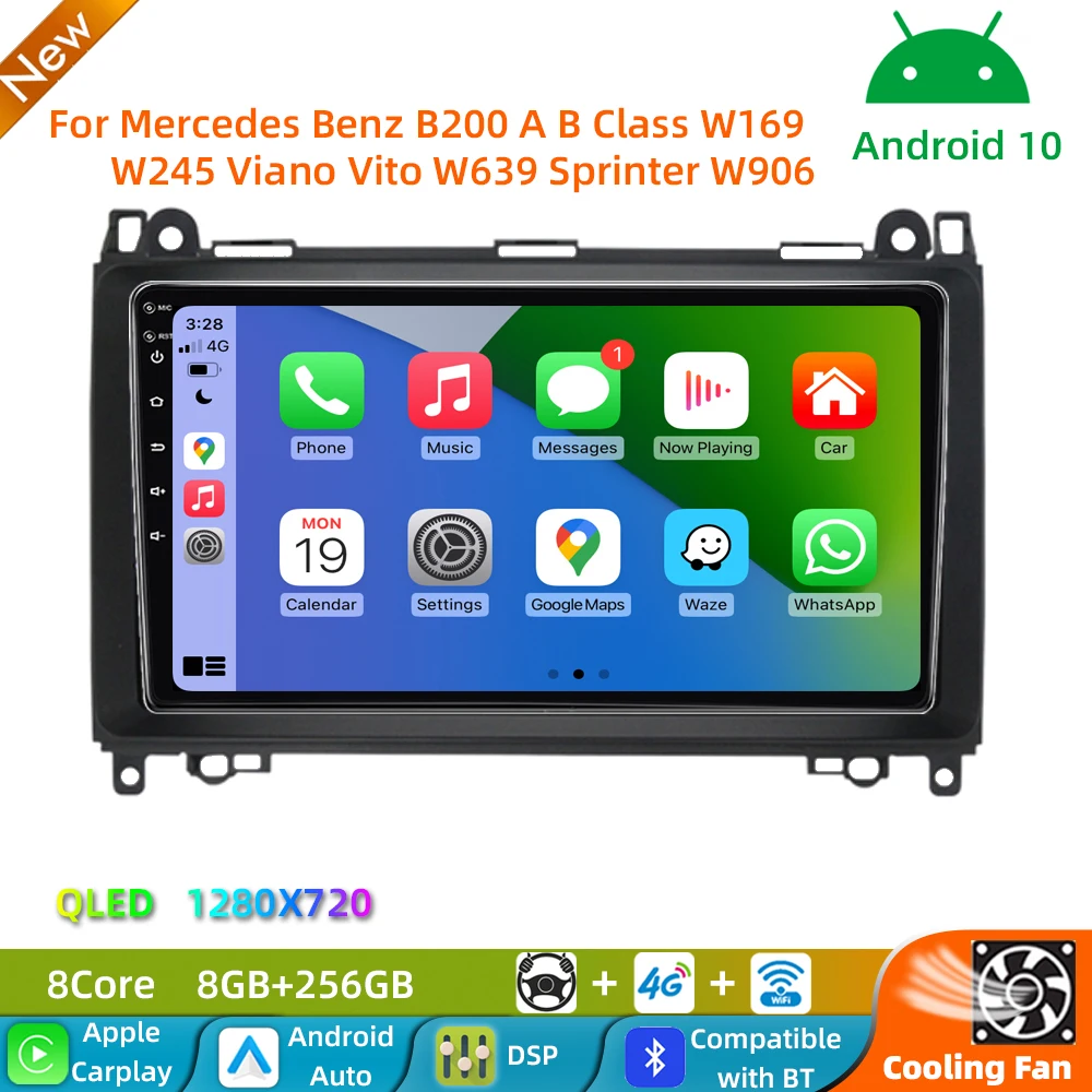 

Автомобильный радиоприемник Android с Gps и задней камерой для Mercedes Benz B200 A B Class W169 W245 Viano Vito W639 Sprinter W906