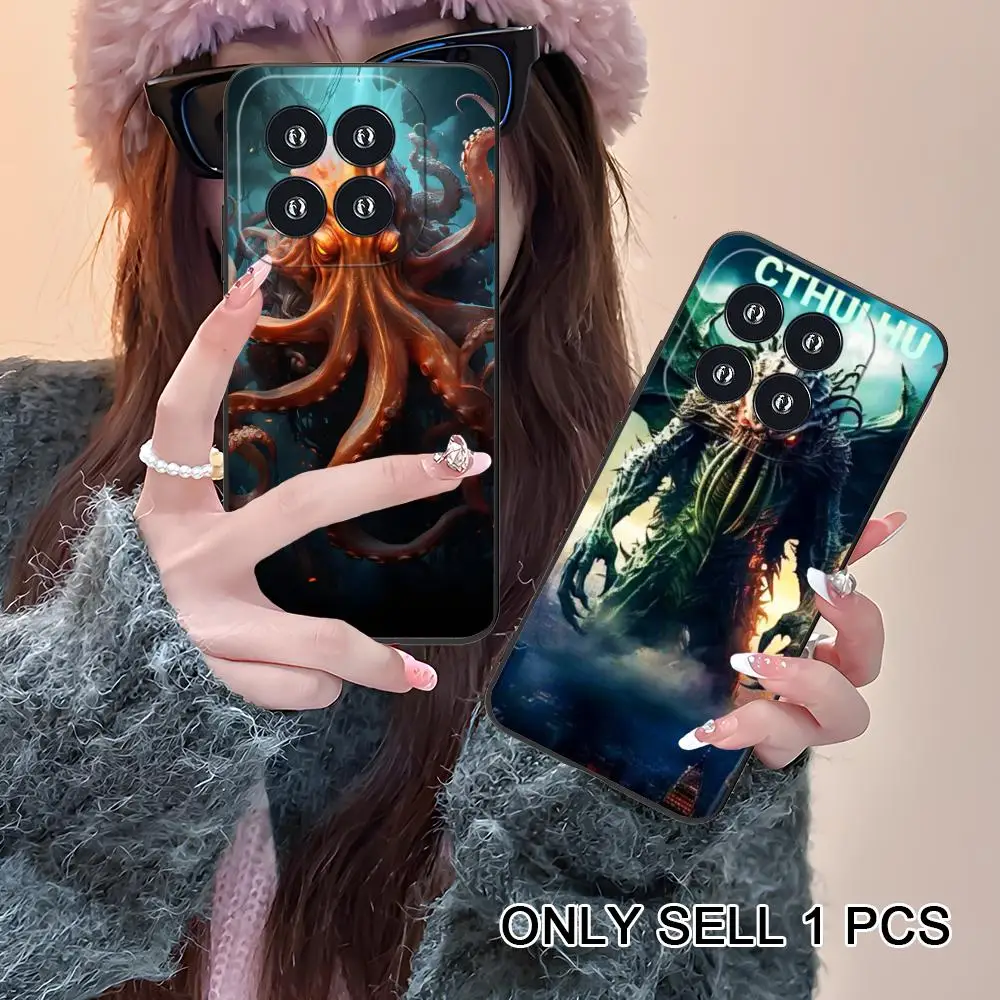 Фото Чехол для телефона Great Mythology Cthulhu для Xiaomi 15 14 13 12 Mi 11 T Ultra Lite Pro S X 5G, мягкий противоударный чехол из ТПУ №1
