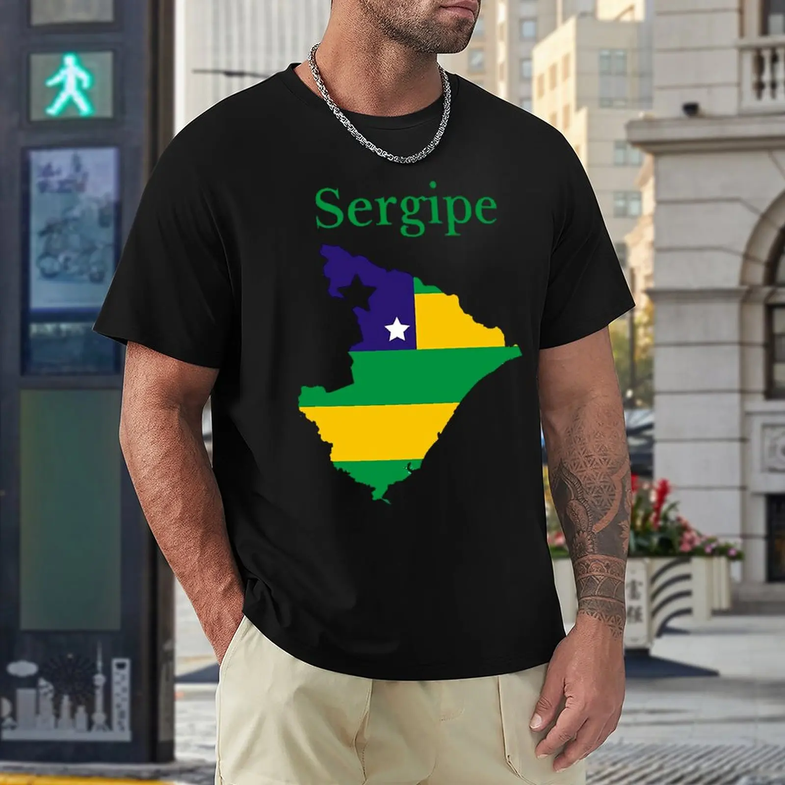 

Creative Sergipe State Map Flag Brazil Tshirt Vintage Leisure Eur Size