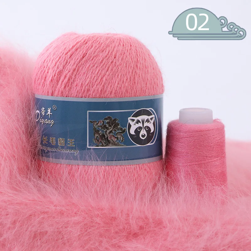 Грубая ручная вязка шарик из длинной шерсти норки в норковой пряжа сделай сам