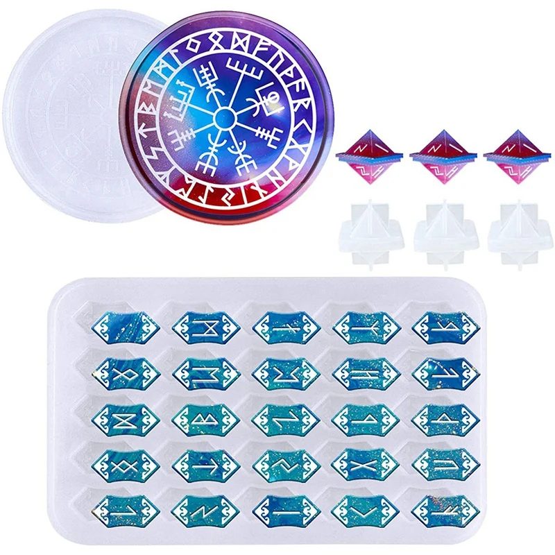 3 комплекта резиновая форма для гадания зеркальная поддонов руны