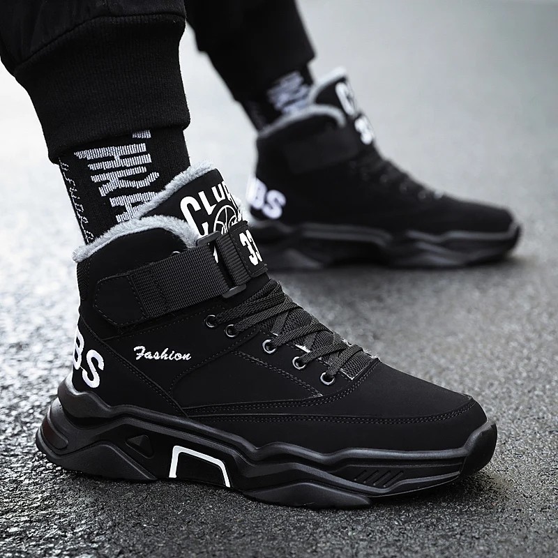 

Fujeak Warm Winter Men Boots Fashion British Style Big Size 2022 New Fashion Men Boot Male Casual Shoes Man Outdoor Cotton Boots