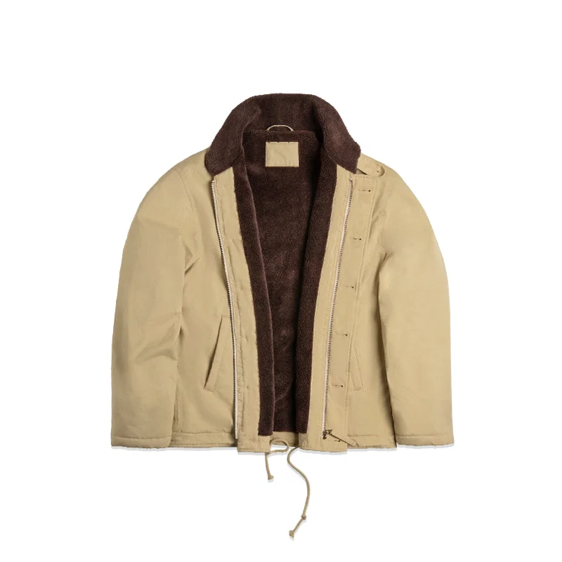 Maden Vintage N1 Deck Jackets for Men Amekaji Winter Windbreak Military Cardigan Coats Casual Padding Jacket Warm Short Parkas