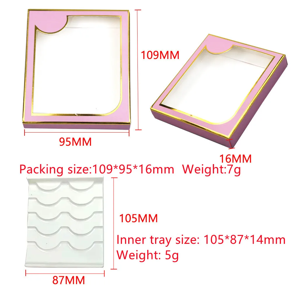 Коробка для хранения ресниц норковая 5D 25 мм пустая упаковка с лотком оптовая