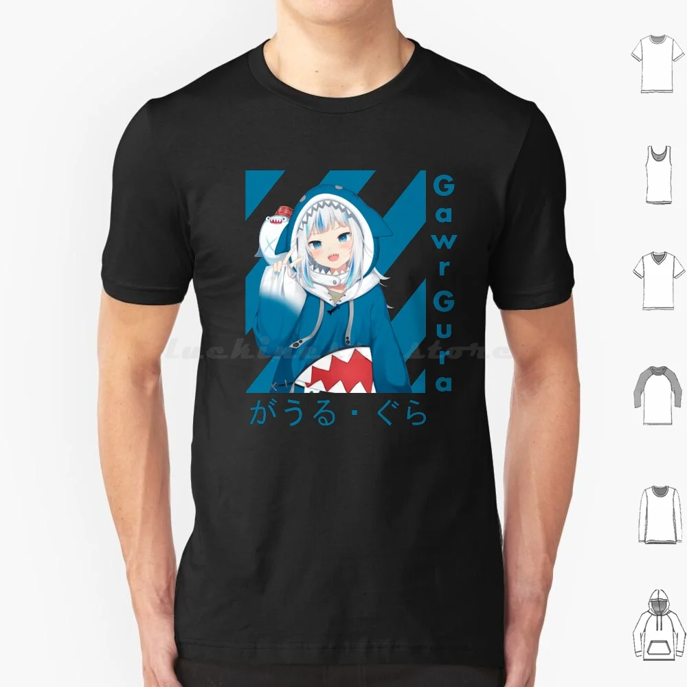 

Футболка Gura 6xl хлопковая крутая футболка Gura Shark Anime Waifu Vtubers Vtubershirt Gawr Gura Gawr