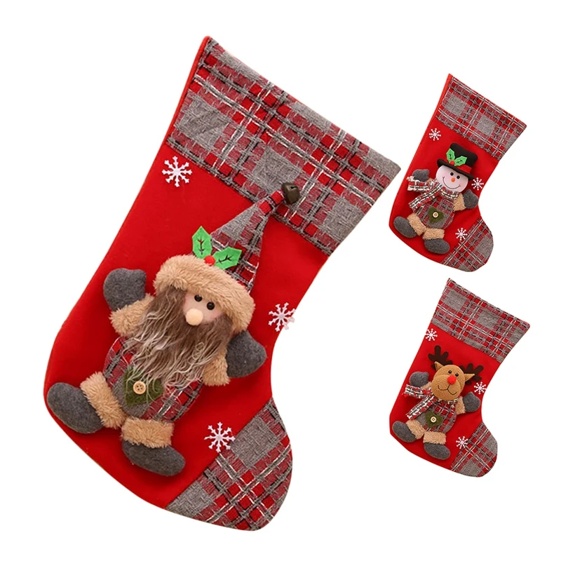 

Рождественские чулки, Санта-Клаус, искусственный подарок, сумка для рождественской елки, подвесная Декоративная Сумка для Рождественского ...