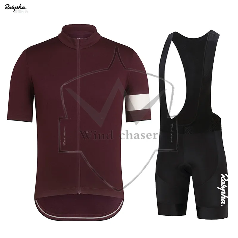 

2022 Raphaful Men Cycling Jersey Short-sleeved Bib Shorts Set Breathable Fabric Light Summer Ride Uniform Kit Maillot Ciclismo