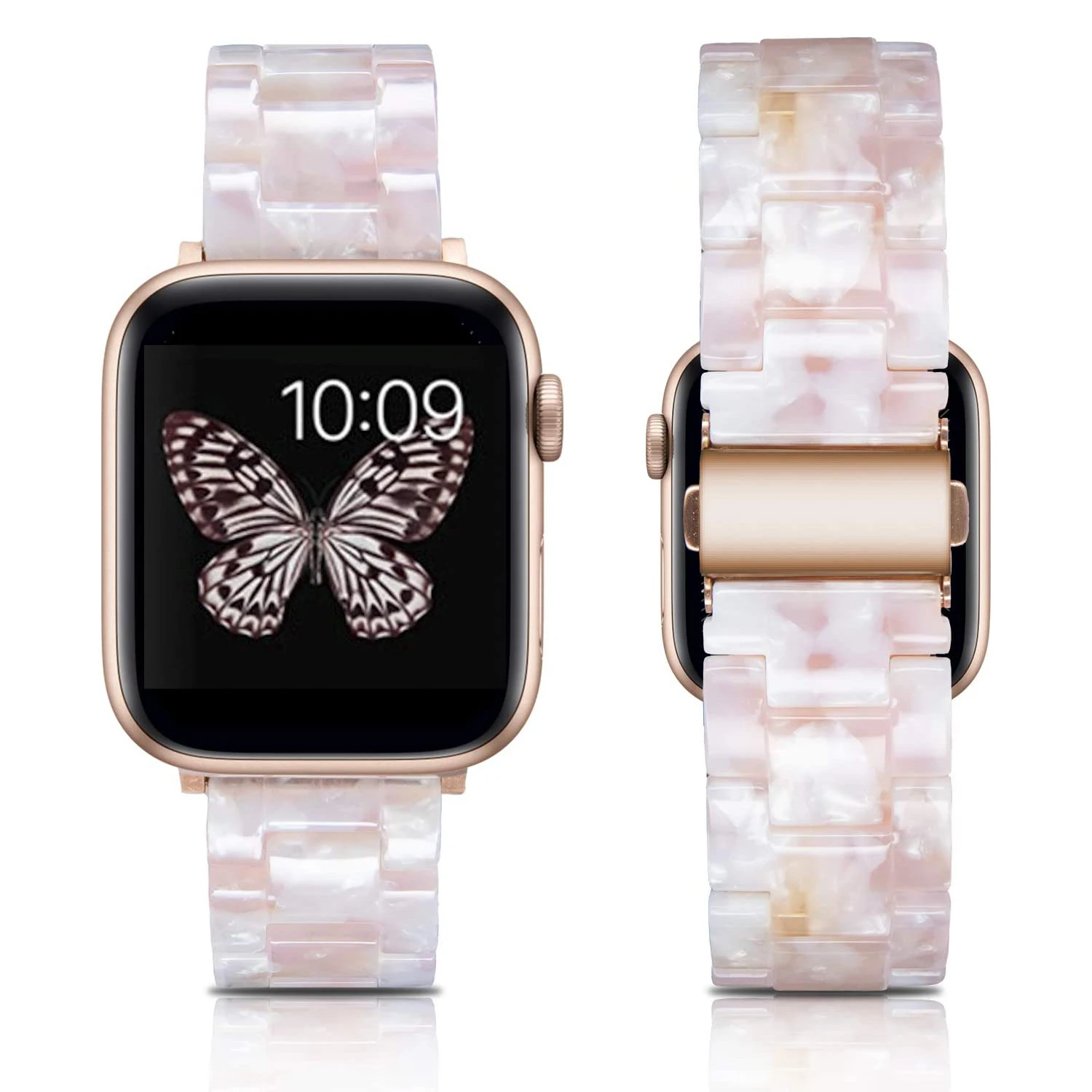 

Light Resin Strap for Apple Watch Band 41mm 45mm 42mm 38mm 44mm 40mm Replacement Correa for IWatch Series 7 6 SE 5 4 3 Bracelet