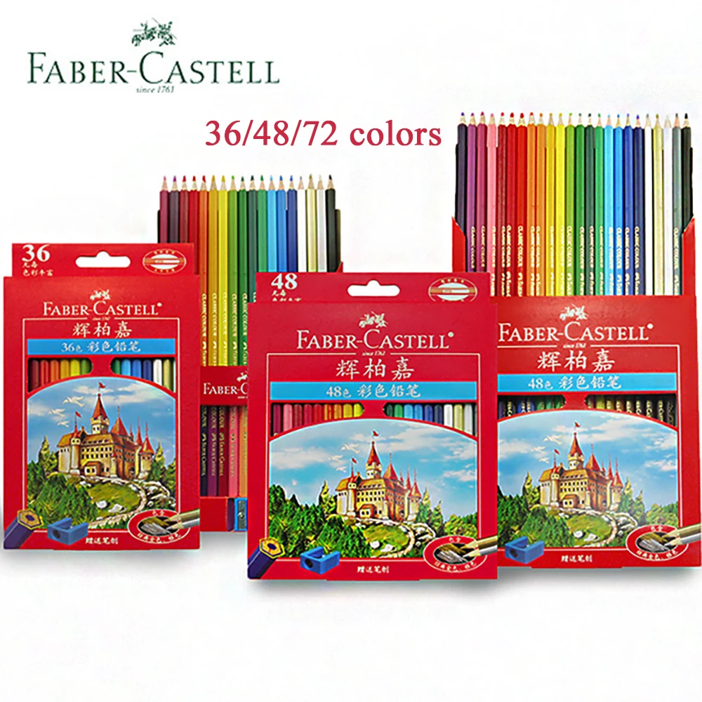 

FABER-CASTELL Color Pencil 36/48/72 Color Set Students Hand Drawn Beginner Professional Oily Color Lead Sketch Art Supplies