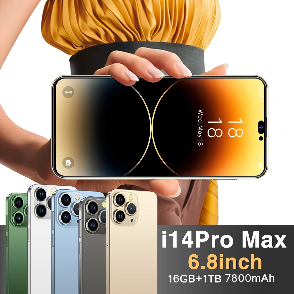 

Совершенно новый смартфон i14 Pro Max Android оригинальный полный экран 2023 дюйма 16 ГБ + 1 ТБ мобильные телефоны фототелефон